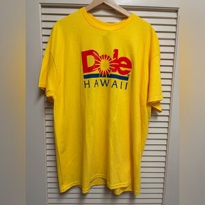 Dole Hawaii Logo T Shirt Yellow XL Sun Graphic NWT Pineapple Plantation